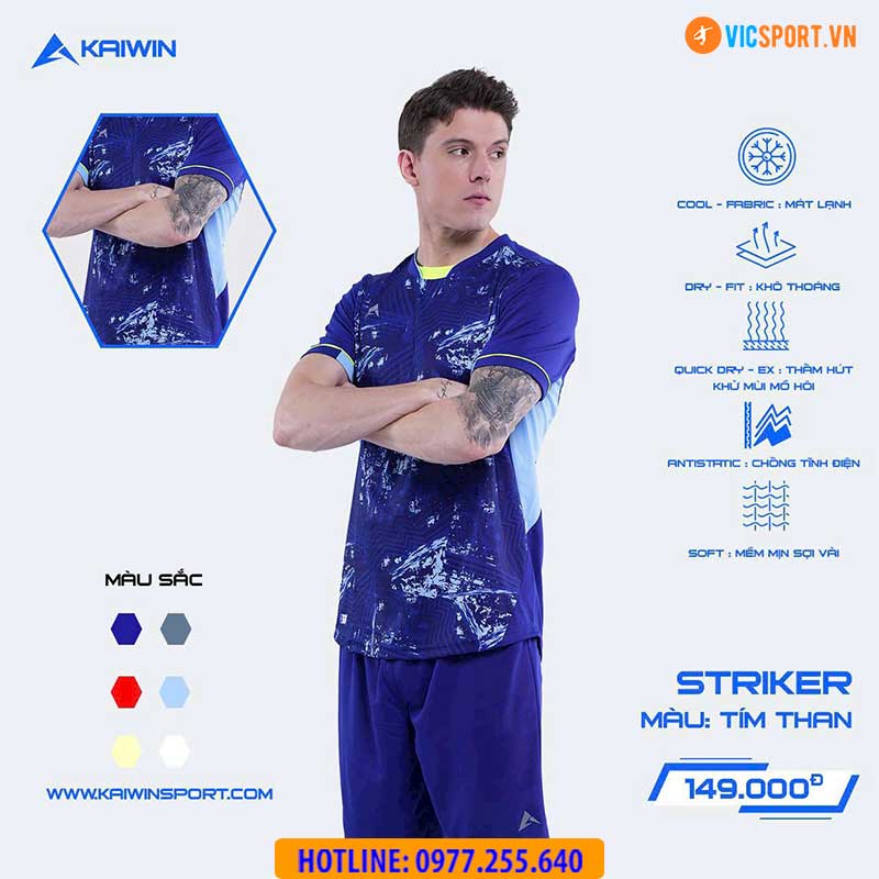 Áo đá banh không logo Kaiwin Striker - Hình ảnh 5