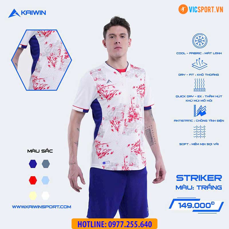 Áo đá banh không logo Kaiwin Striker - Hình ảnh 4