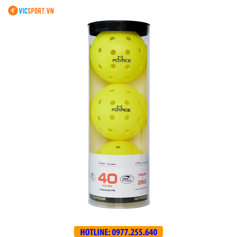Bóng Pickleball thi đấu FoxAce 40L (hộp 3 quả) - Hình ảnh 6
