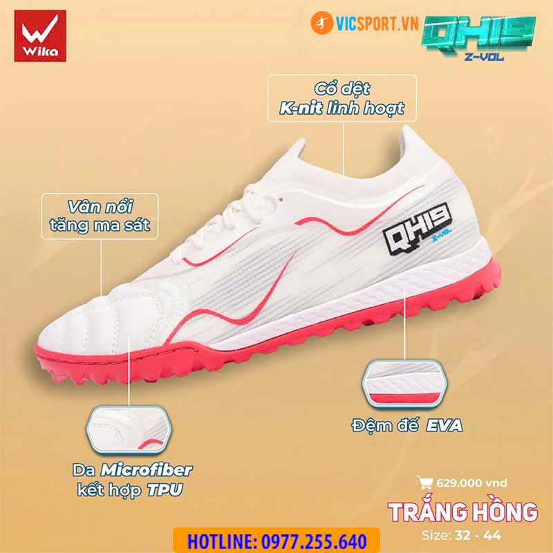 Giày đá banh Wika QH19 Z-Vol Quang Hải đá sân nhân tạo - Hình ảnh 32