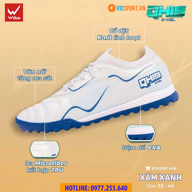Giày đá banh Wika QH19 Z-Vol Quang Hải đá sân nhân tạo - Hình ảnh 33