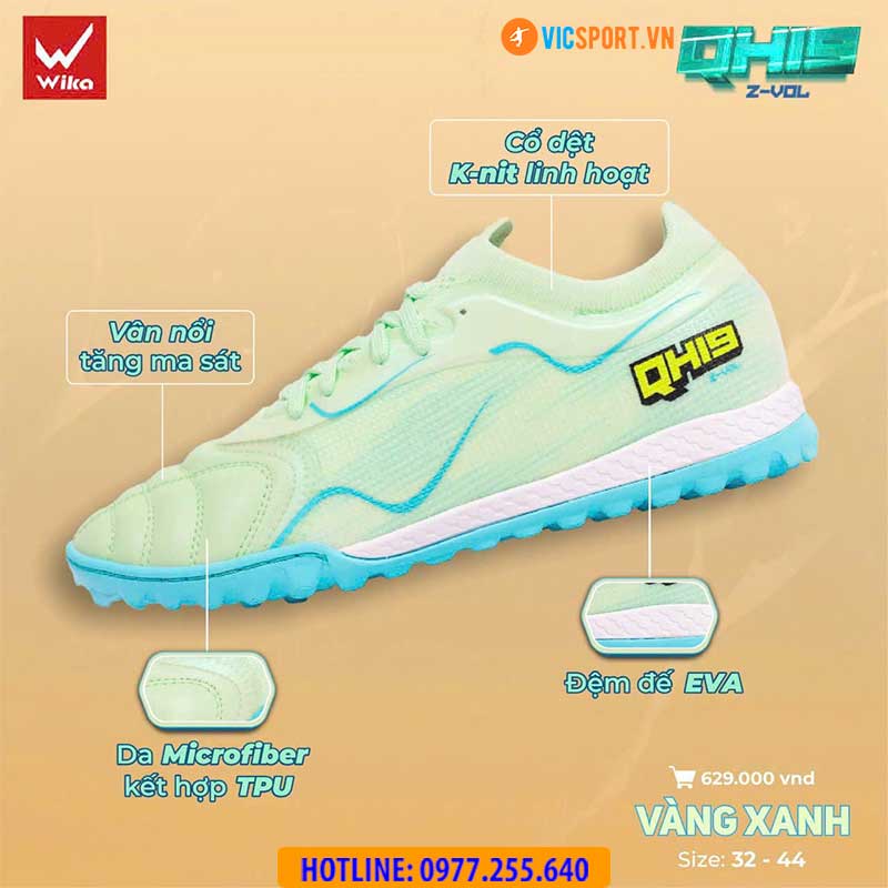 Giày đá banh Wika QH19 Z-Vol Quang Hải đá sân nhân tạo - Hình ảnh 36