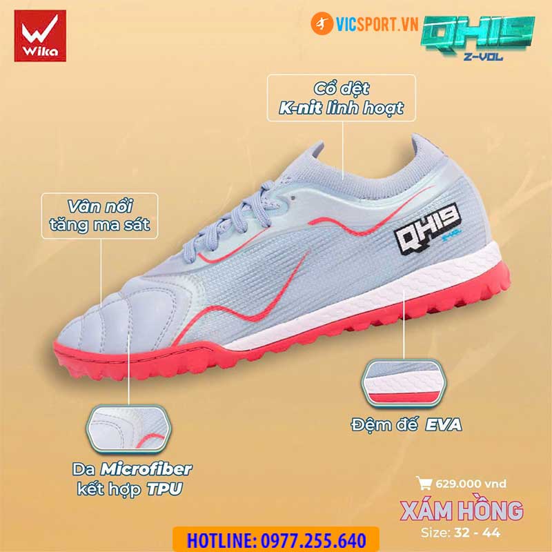 Giày đá banh Wika QH19 Z-Vol Quang Hải đá sân nhân tạo - Hình ảnh 39