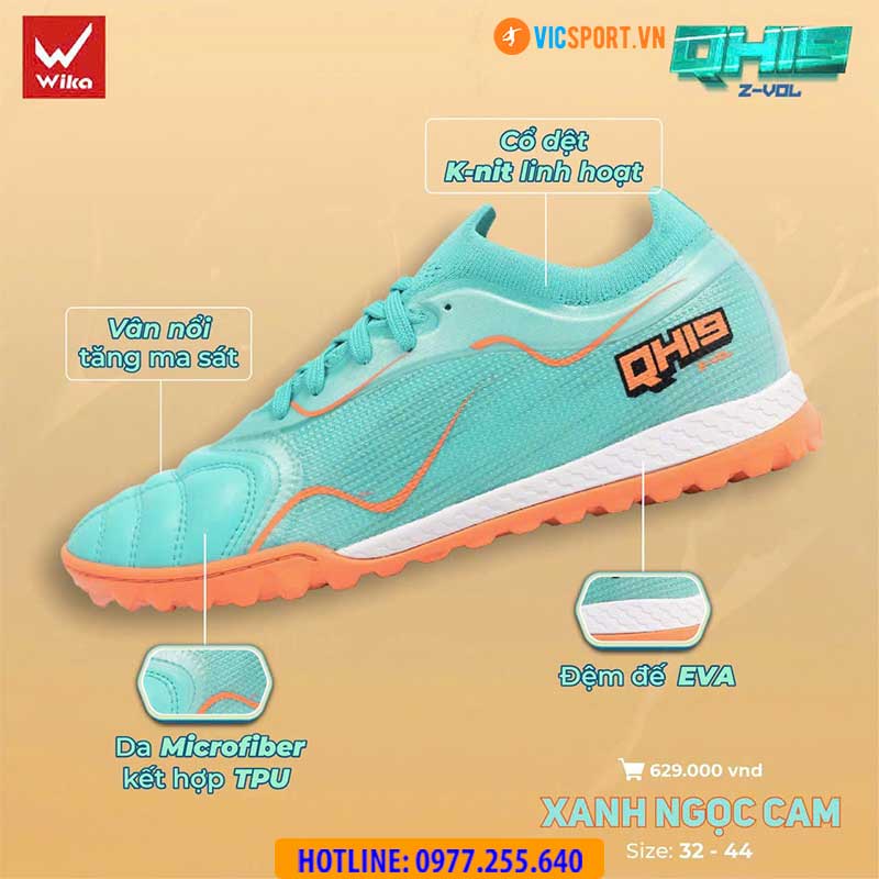 Giày đá banh Wika QH19 Z-Vol Quang Hải đá sân nhân tạo - Hình ảnh 41