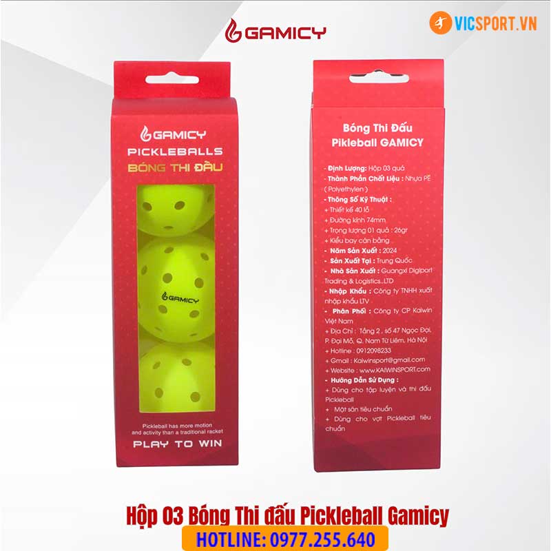 Hộp bóng thi đấu Pickleball Gamicy