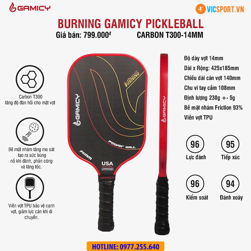 Vợt Pickleball Gamacy Burning - Hình ảnh 9