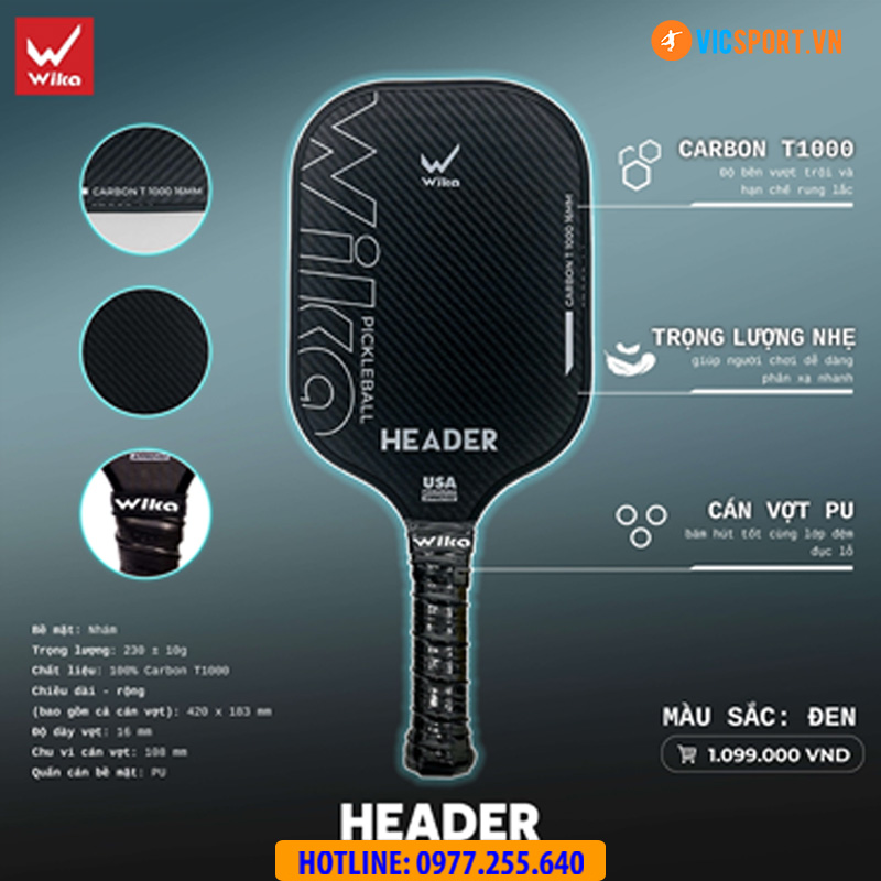 Vợt Pickleball Wika Header chính hãng - Hình ảnh 4