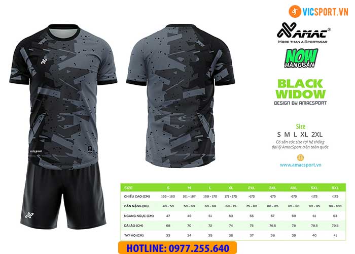 Áo đá banh thiết kế Amac Black Widow - Hình ảnh 13