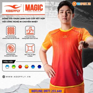 Áo đá banh KeepFly Magic màu cam