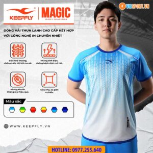 Áo đá banh KeepFly Magic màu xanh da