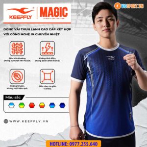 Áo đá banh KeepFly Magic màu xanh dương