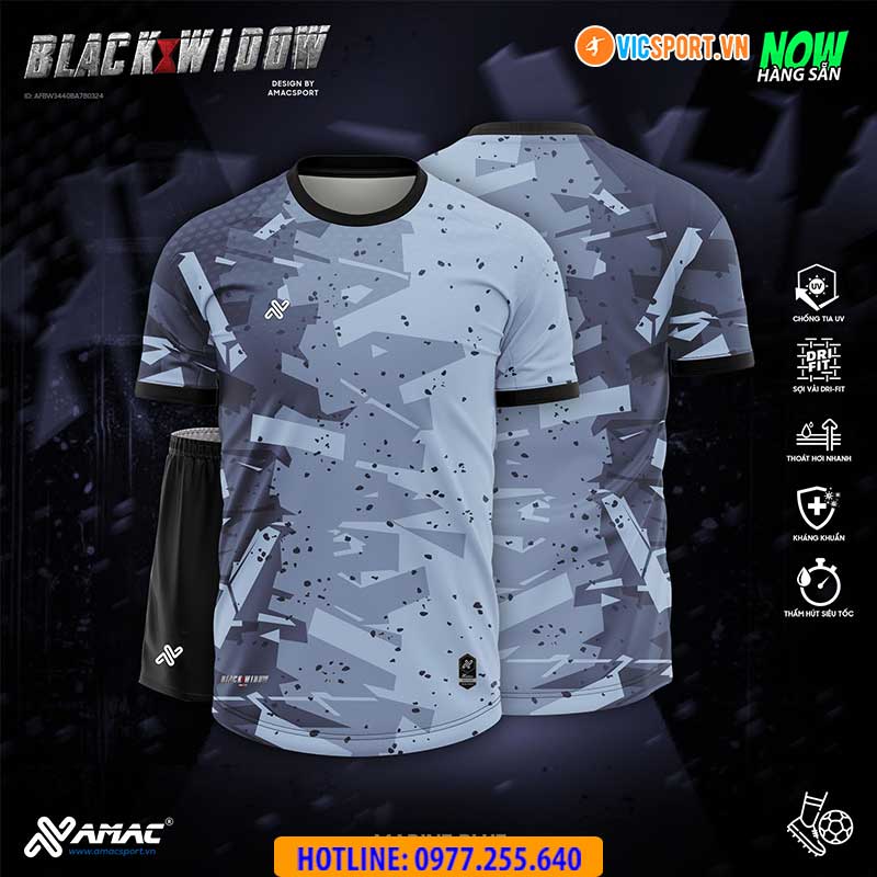 Áo đá banh thiết kế Amac Black Widow - Hình ảnh 7