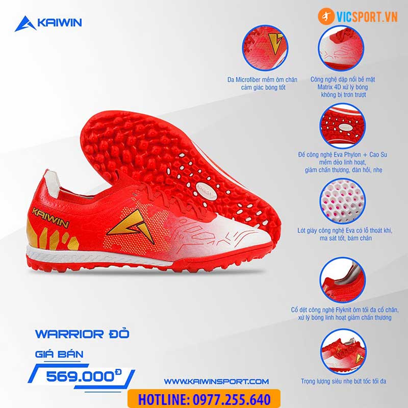 Giày đá banh Kaiwin Warrior đế TF - Hình ảnh 6
