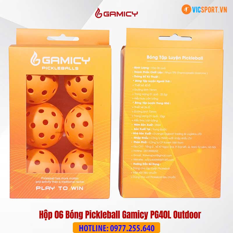 Hộp bóng tập luyện Pickleball Gamicy Pro (hộp 6 quả) - Hình ảnh 12