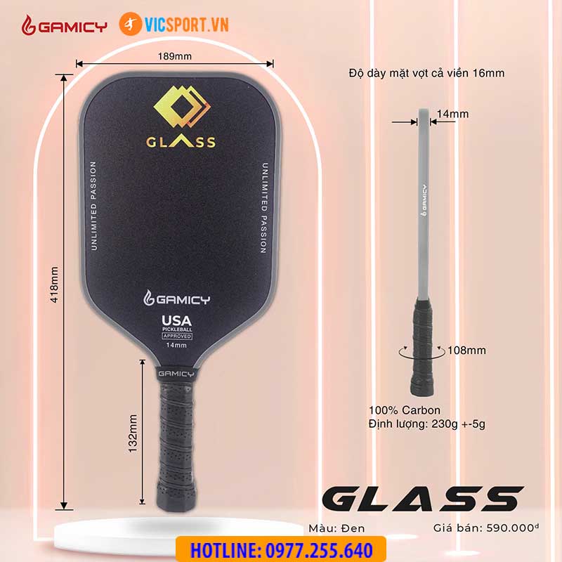 Vợt Pickleball Gamacy Glass Pro - Hình ảnh 9