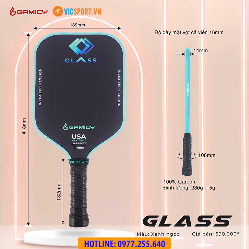Vợt Pickleball Gamacy Glass Pro - Hình ảnh 11