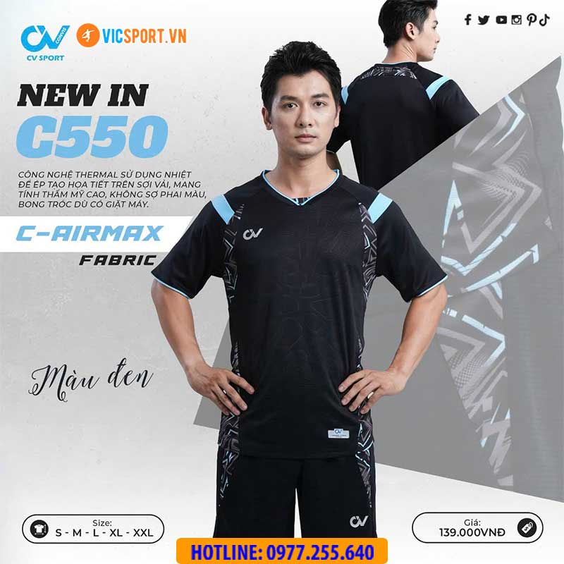 Áo đá banh không logo CV C550 - Hình ảnh 12