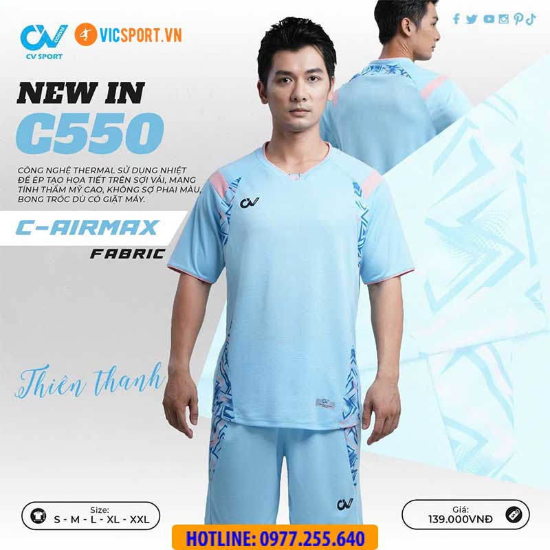 Áo đá banh không logo CV C550 - Hình ảnh 16