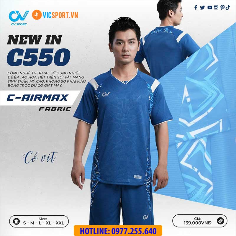 Áo đá banh không logo CV C550 - Hình ảnh 15