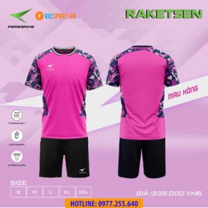 ÁO ĐÁ BÓNG KHÔNG LOGO THIẾT KẾ PEREGRINE RAKETSEN- HỒNG