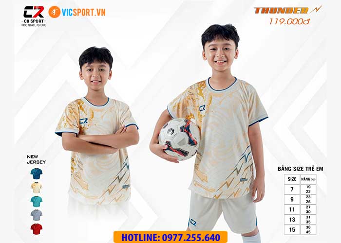 Áo đá banh trẻ em CR Thunder - Hình ảnh 4