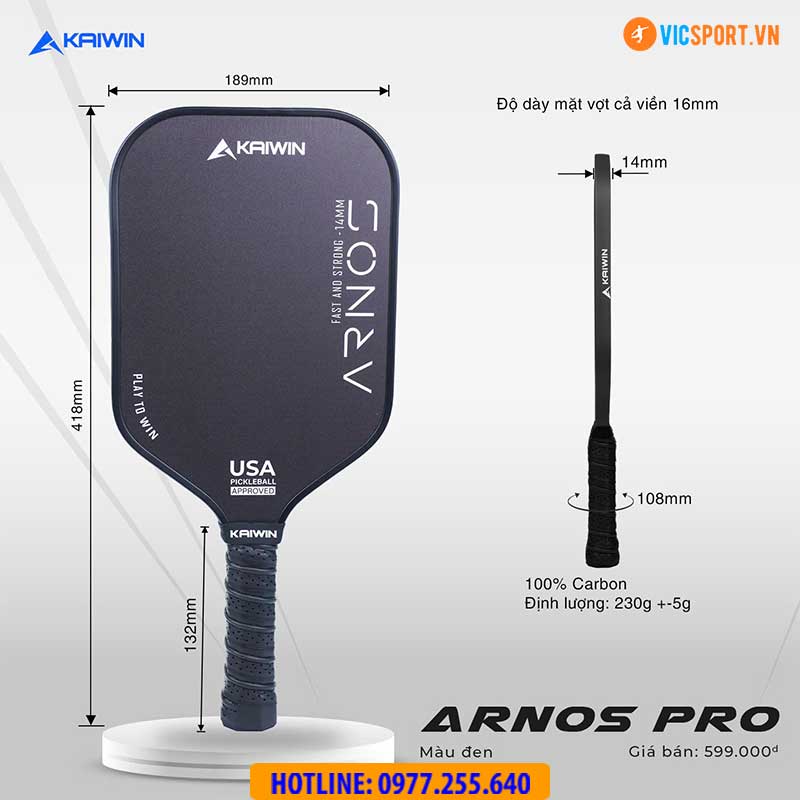 Vợt pickleball Kaiwin Arnos Pro 14mm - Hình ảnh 10