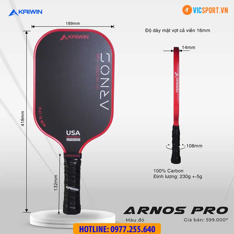 Vợt pickleball Kaiwin Arnos Pro 14mm - Hình ảnh 9