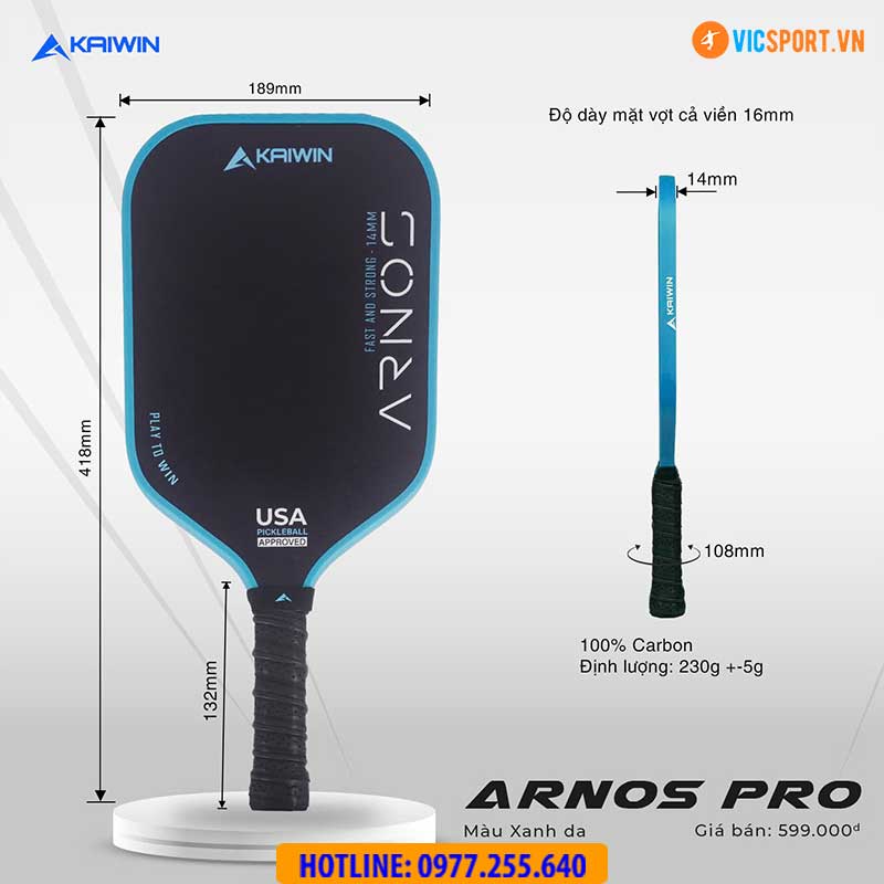 Vợt pickleball Kaiwin Arnos Pro 14mm - Hình ảnh 11