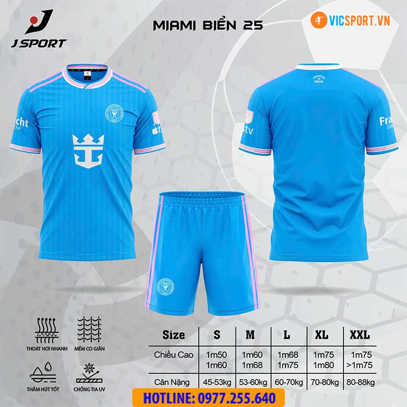 Áo đá banh Clb Inter Miami mùa giải 2025-2026 vải thun lạnh - Hình ảnh 8