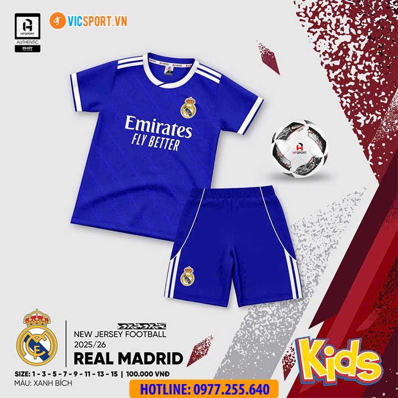 Áo đá banh trẻ em Clb Real Madrid mùa giải 2025-2026 - Hình ảnh 3