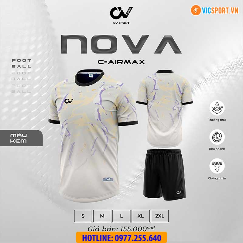 Áo đá banh không logo CV Nova - Hình ảnh 19