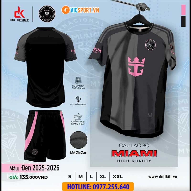 Áo đá banh Clb Inter Miami mùa giải 2025-2026 vải mè - Hình ảnh 9
