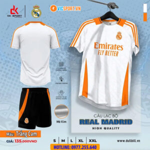 Áo đá banh Clb Real Madrid mùa giải 2024-2025 vải mè