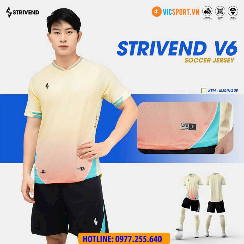 Áo đá banh không logo Strivend V6 - Hình ảnh 5