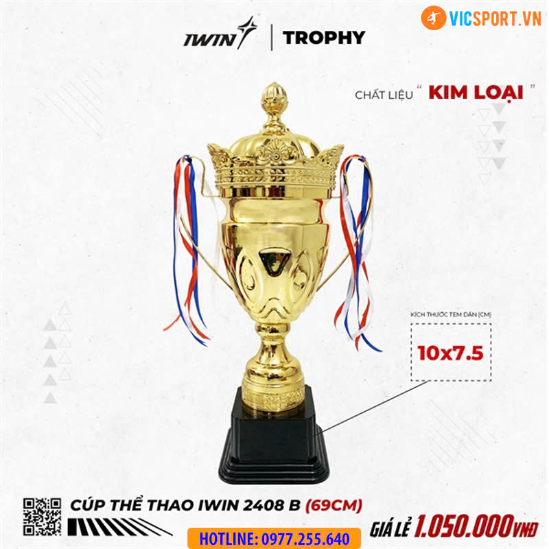 Cúp kim loại lớn iWin 2408 - Hình ảnh 2