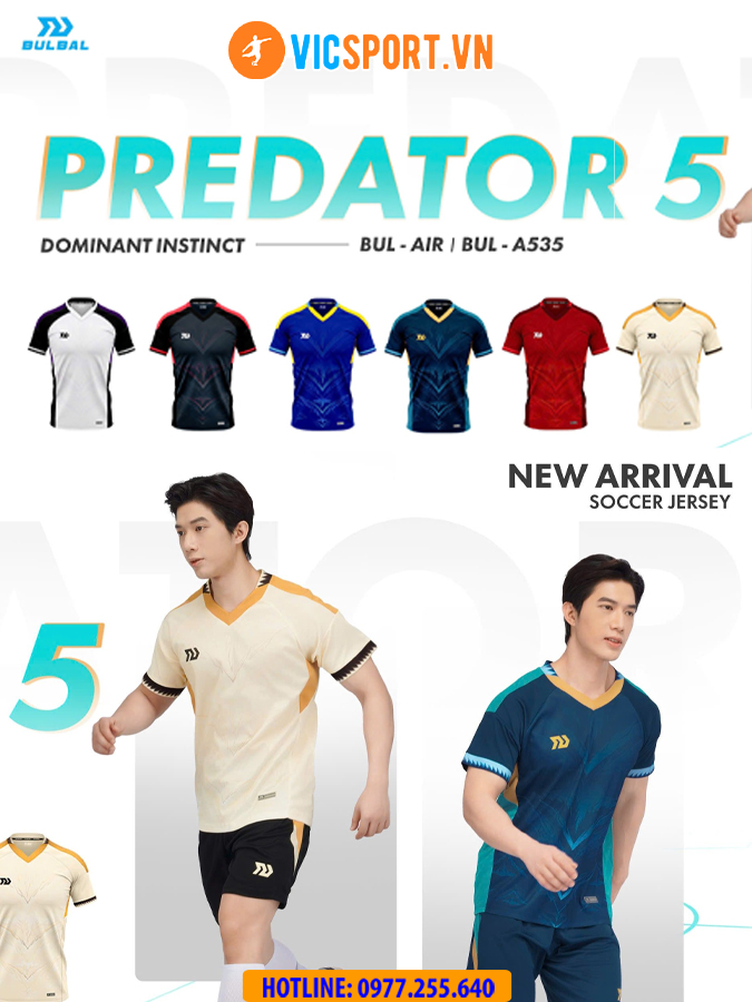 Áo đá banh không logo Bulbal Predator 5