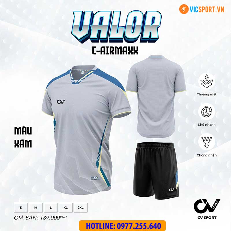 Áo đá banh không logo CV Valor - Hình ảnh 11