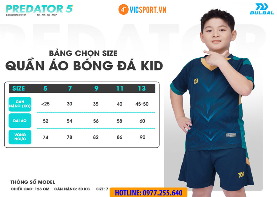 Áo đá banh trẻ em Bulbal Predator 5 - Hình ảnh 15