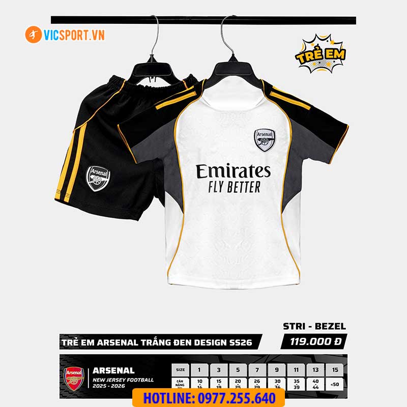 Áo đá banh trẻ em Strivend Clb Arsenal SS26 mùa giải 2025-2026 - Hình ảnh 20