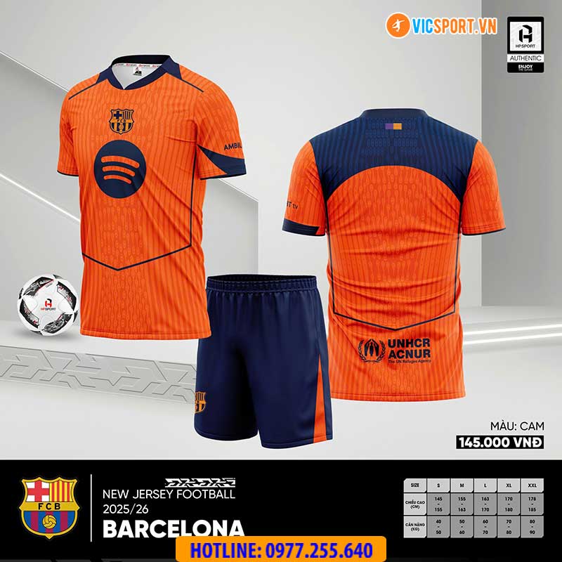 Áo đá banh Clb Barcelona mùa giải 2025-2026 vải mè - Hình ảnh 9