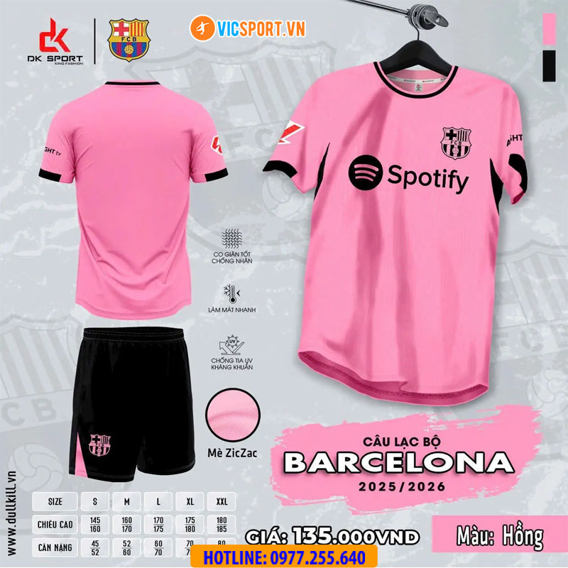 Áo đá banh Clb Barcelona mùa giải 2025-2026 vải mè - Hình ảnh 6