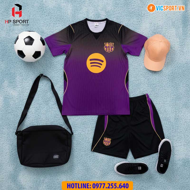 Áo đá banh Clb Barcelona mùa giải 2025-2026 vải mè - Hình ảnh 3