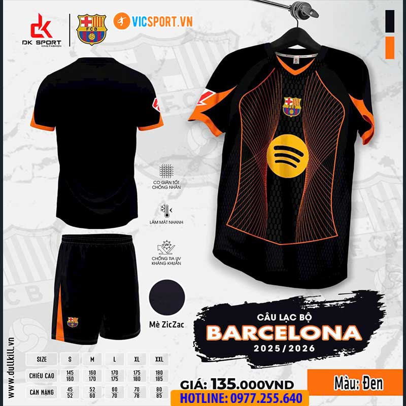 Áo đá banh Clb Barcelona mùa giải 2025-2026 vải mè - Hình ảnh 15