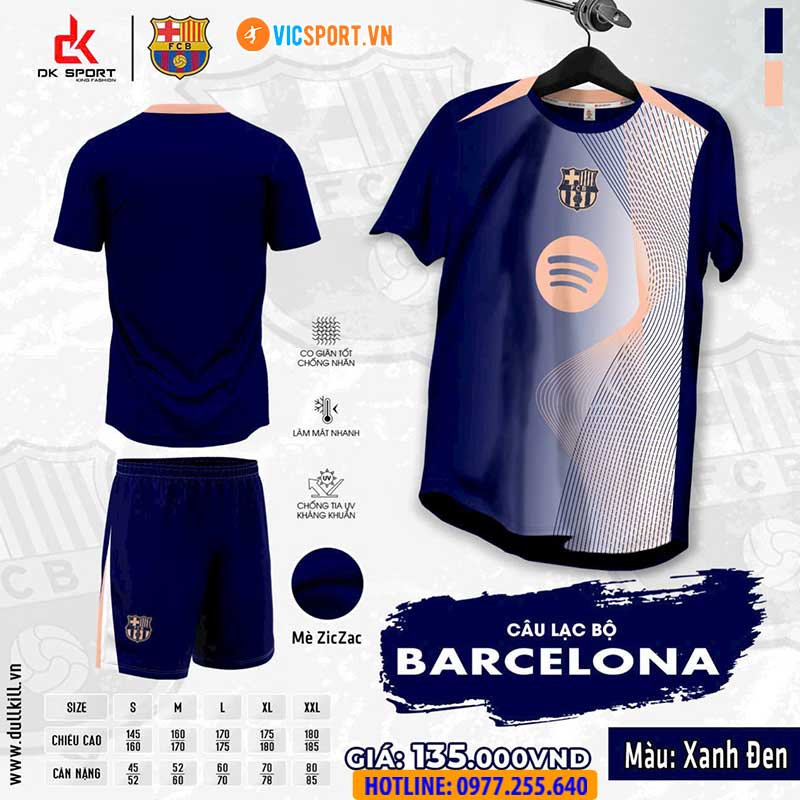 Áo đá banh Clb Barcelona mùa giải 2025-2026 vải mè - Hình ảnh 10