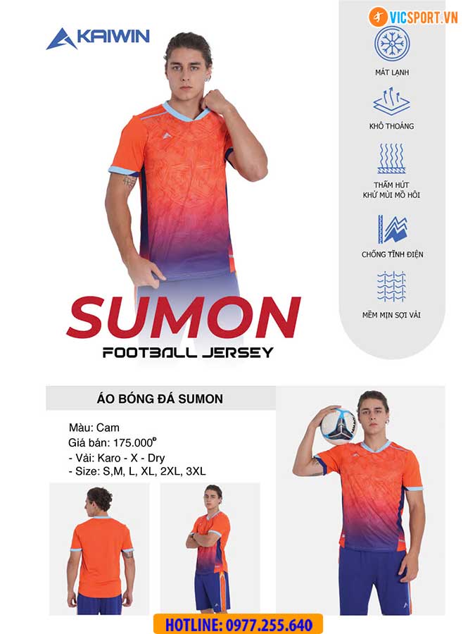 Áo đá banh không logo Kaiwin Sumon - Hình ảnh 12