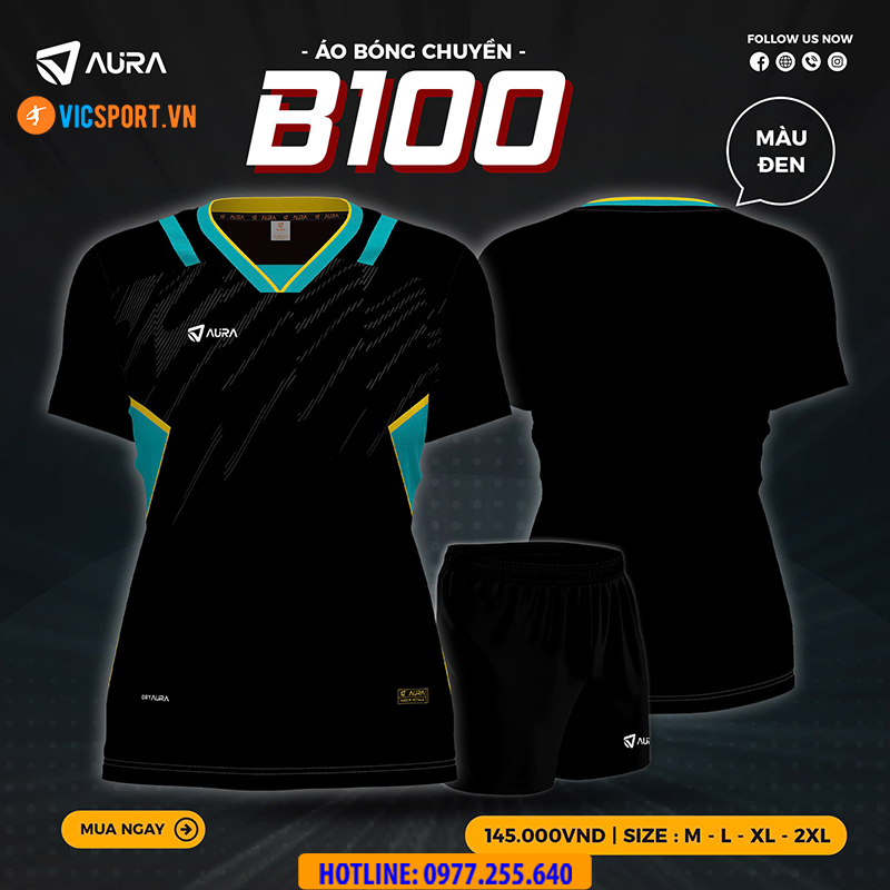Quần áo bóng chuyền Aura B100 - Hình ảnh 12