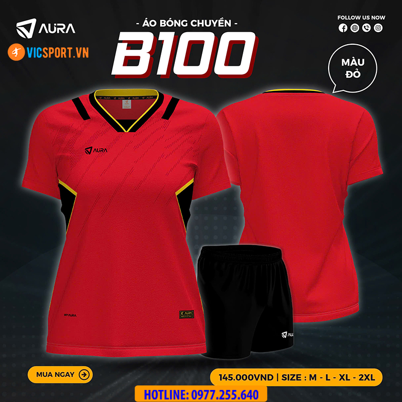 Quần áo bóng chuyền Aura B100 - Hình ảnh 13