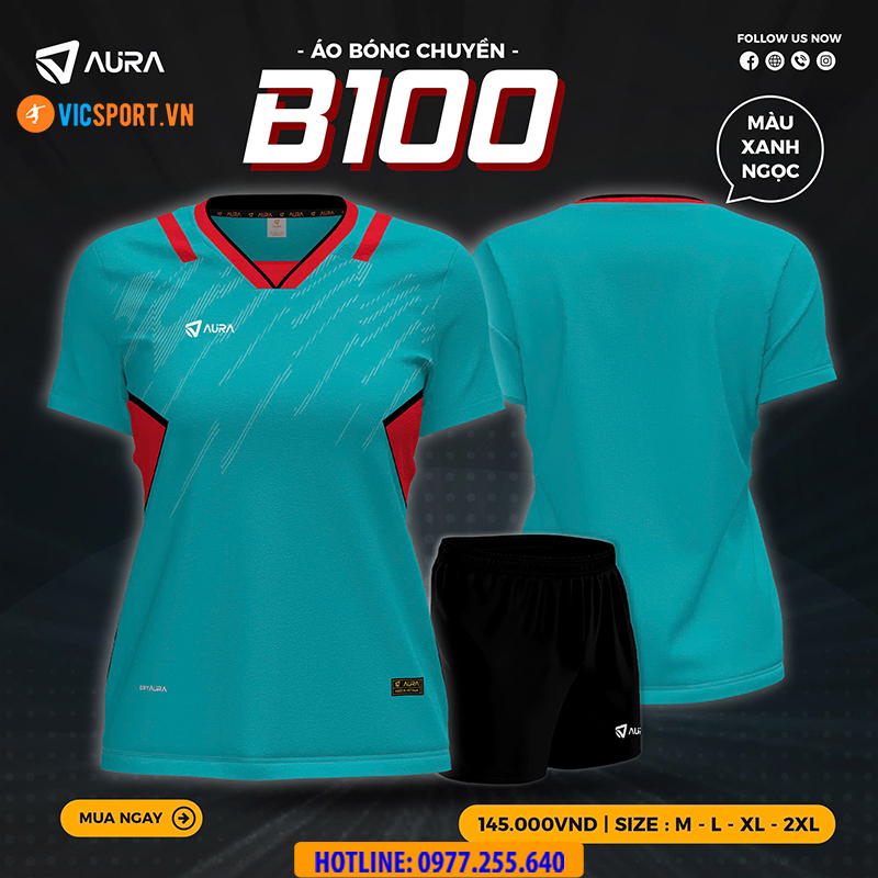 Quần áo bóng chuyền Aura B100 - Hình ảnh 16