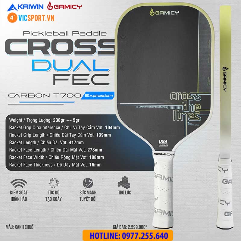 Vợt pickleball Gamicy Cross G-Pro Carbon T700 - Hình ảnh 11