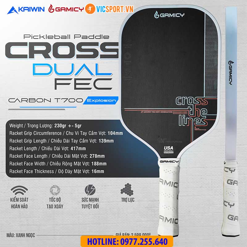 Vợt pickleball Gamicy Cross G-Pro Carbon T700 - Hình ảnh 10